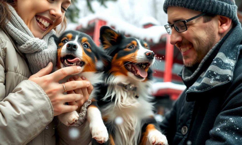 Szczeniaki rasy Golden Retriever po raz pierwszy odkrywają magię śniegu